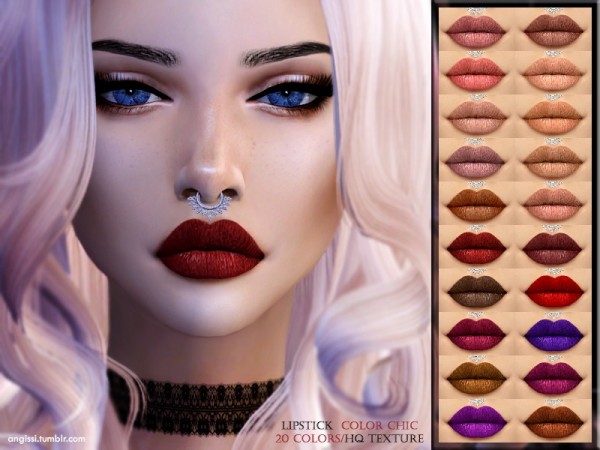  The Sims Resource: LIPSTICK   Color Chic by ANGISSI