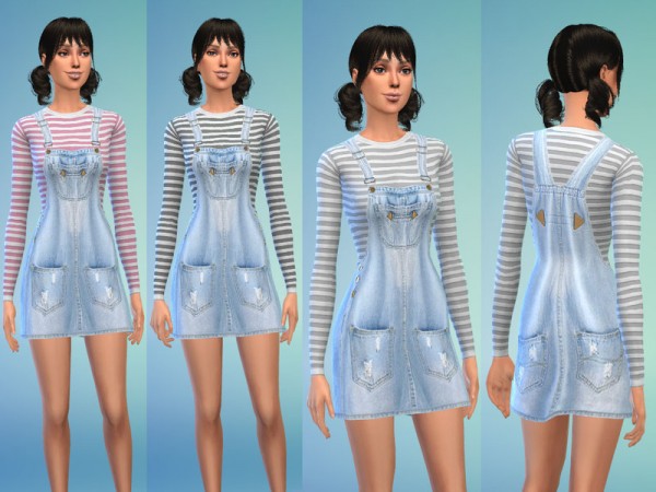  The Sims Resource: Denim Dress and Long Shirt by Jaru Sims