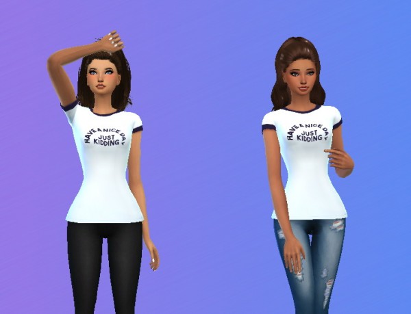  Simsworkshop: Have A Nice Day Forever 21 Shirt by CandySimmer