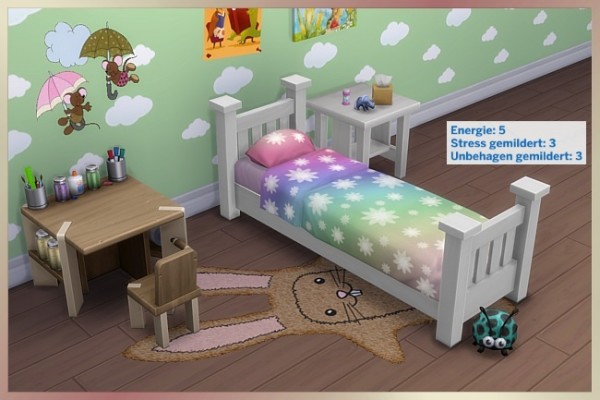  Blackys Sims 4 Zoo: Mesh childrens bed colorful by Cappu