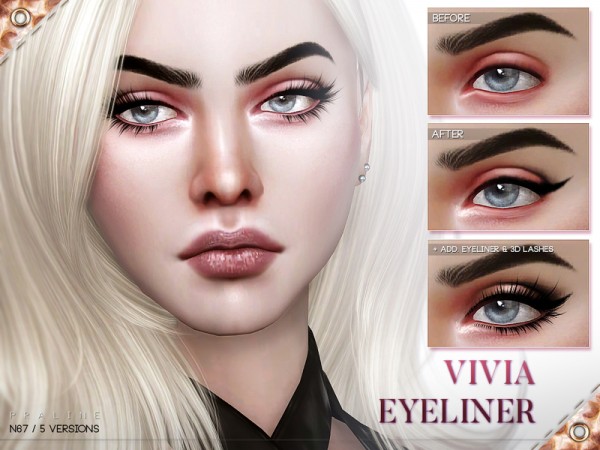  The Sims Resource: Vivia Eyeliner N67 by Pralinesims