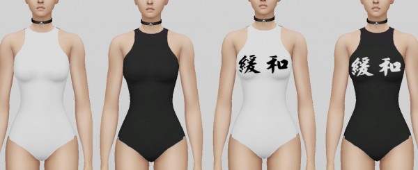  Simsworkshop: X Back Bodysuit recolor by catsblob