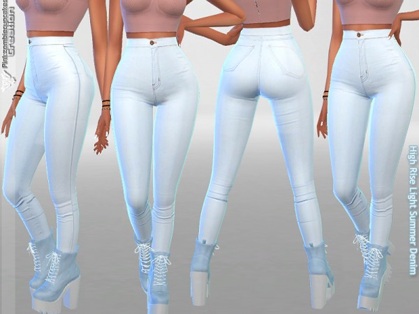  The Sims Resource: High Rise Light Summer Denim by Pinkzombiecupcakes