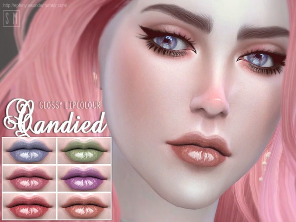  The Sims Resource: Candied    Glossy Lip Colour by Screaming Mustard