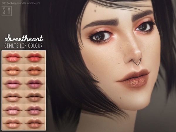  The Sims Resource: Sweetheart   Gentle Lip Colour by Screaming Mustard