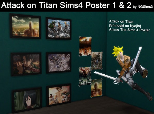  NG Sims 3: Attack on Titan Posters