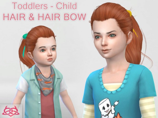  The Sims Resource: Hair and Hair bow by Colores Urbanos