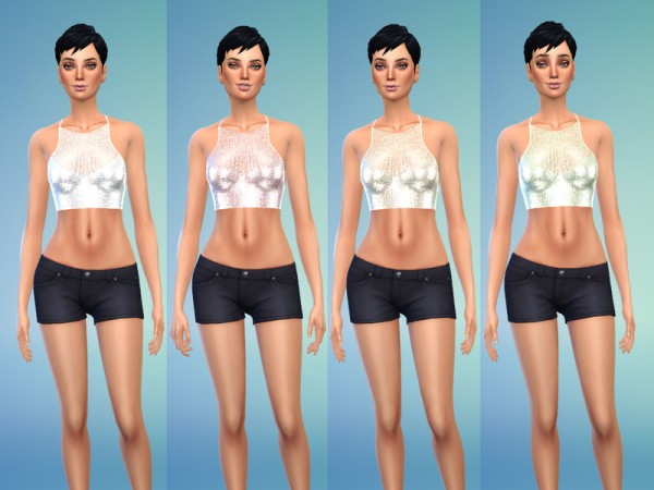  The Sims Resource: Metallic Knitted Top by Jaru Sims