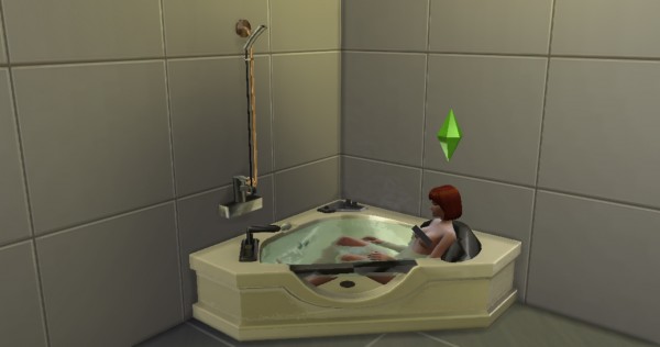 Mod The Sims: First Corner Bath with Shower Combo by Jezek