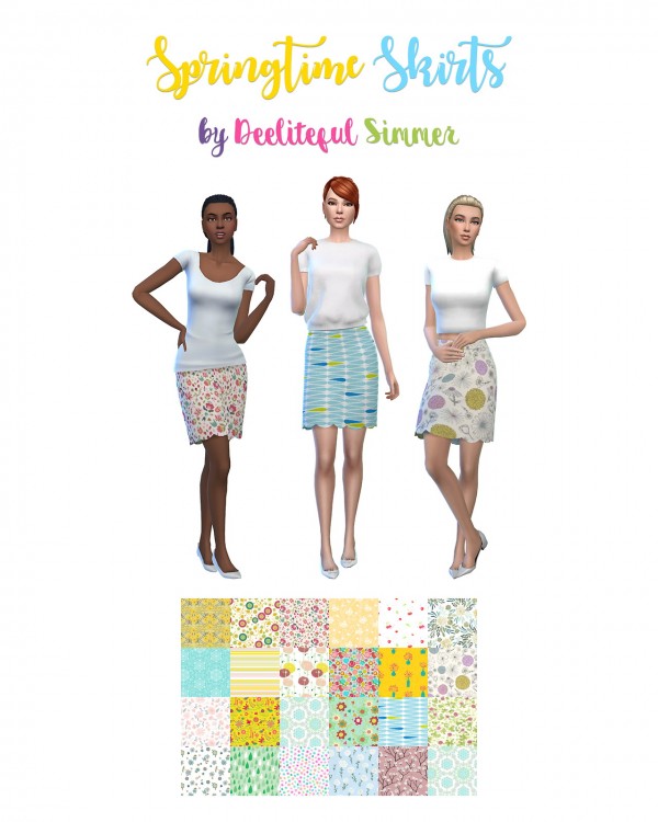 Deelitefulsimmer Springtime Skirts • Sims 4 Downloads