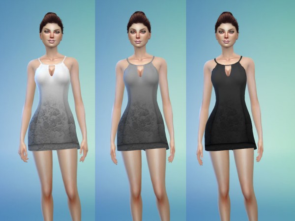  The Sims Resource: Neck Mini Dress by Jaru Sims