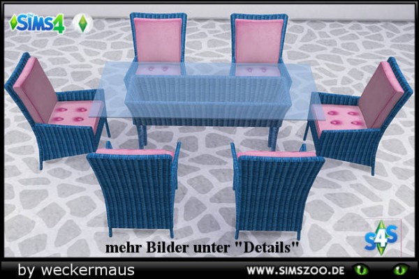 Blackys Sims 4 Zoo: Garden Dining Set by weckermaus