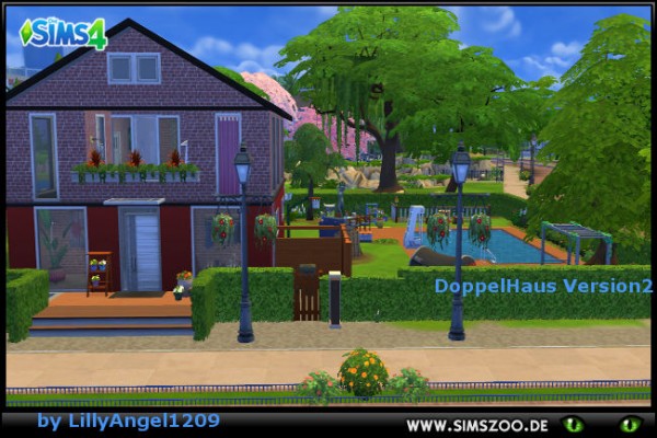  Blackys Sims 4 Zoo: Double house V2 by LillyAngel1209