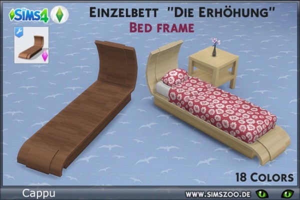  Blackys Sims 4 Zoo: Bed frame Single bed The increase by cappu