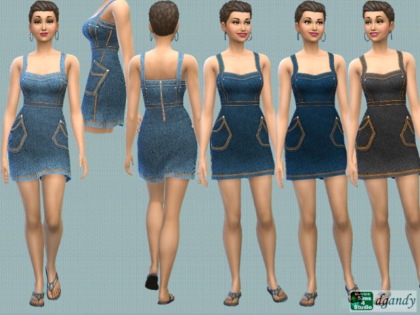 The Sims Resource: Denim Sundress by dgandy