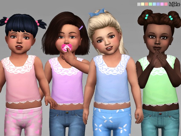  The Sims Resource: Tiny Tots Toddler Tops by Margeh 75