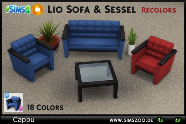  Blackys Sims 4 Zoo: Set Lio   sofa and armchair by Cappu