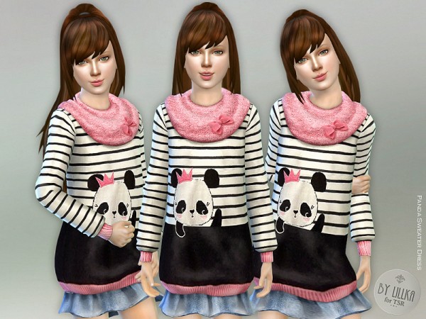  The Sims Resource: Panda Sweater Dress by lillka