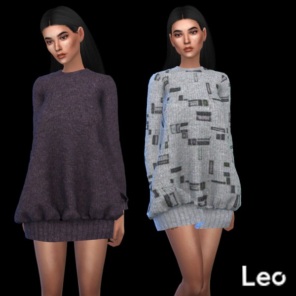  Leo 4 Sims: Oversized Sweater recolor