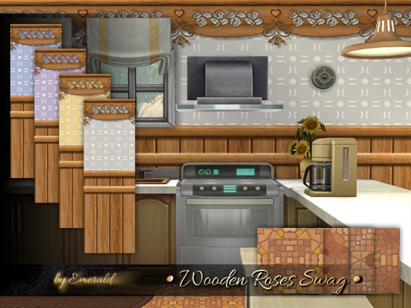  The Sims Resource: Wooden Roses Swag by emerald