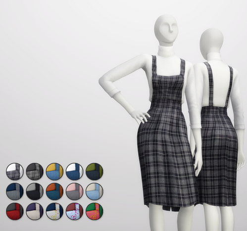 Rusty Nail: Overall skirts and turtleneck top • Sims 4 Downloads
