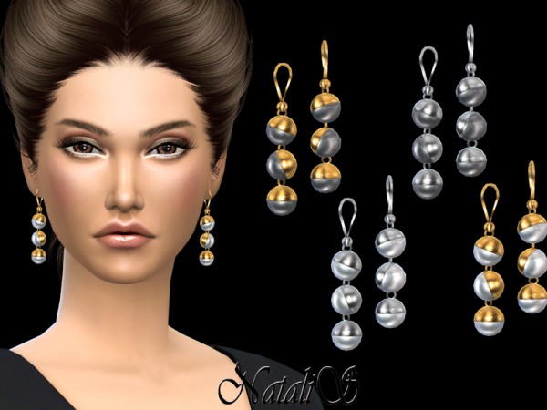  The Sims Resource: NataliS Three half pearl drop earrings