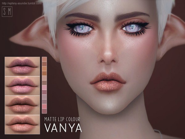  The Sims Resource: Vanya Matte Lip Colour by Screaming Mustard