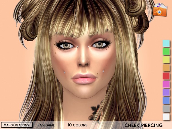  The Sims Resource: Cheek Piercing by MahoCreations