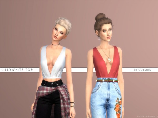  The Sims Resource: Lillywhite Top by Christopher067