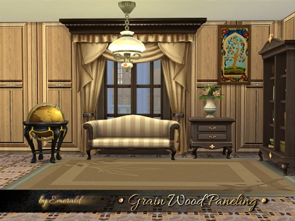  The Sims Resource: Grain Wood Paneling by emerald