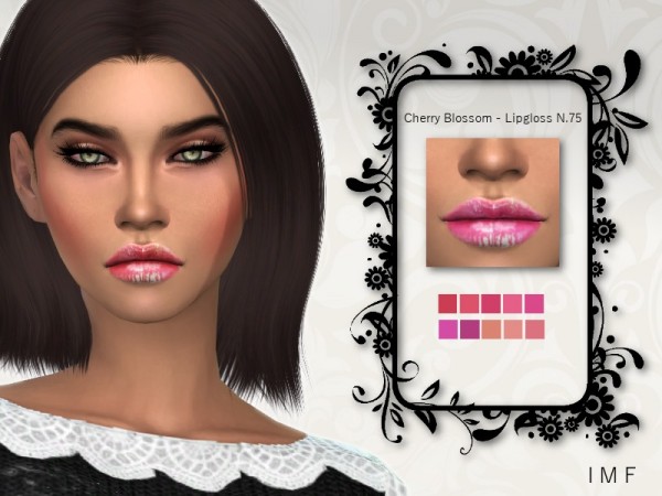  The Sims Resource: Cherry Blossom Lipgloss N.75 by IzzieMcFire