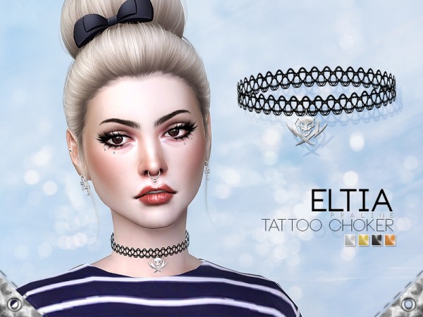  The Sims Resource: Eltia Tattoo Choker by Pralinesims