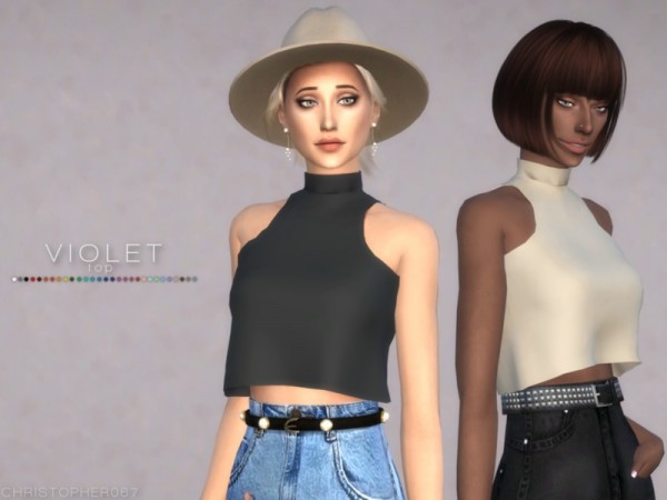  The Sims Resource: Violet Top by Christopher067
