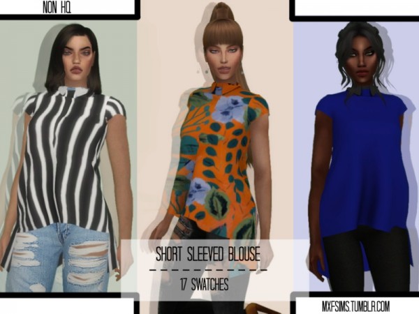  The Sims Resource: Short Sleeved Blouse by mxfsims