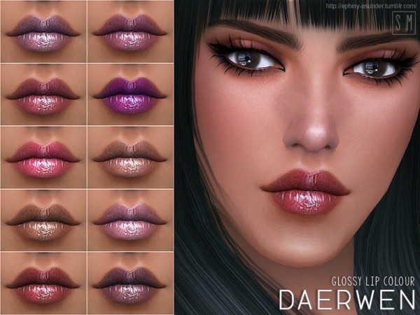  The Sims Resource: Daerwen    Glossy Lip Colour by Screaming Mustard