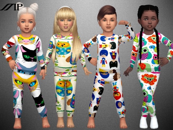  The Sims Resource: Toddler Printed PJ by MartyP