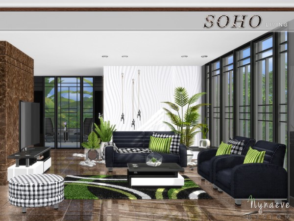  The Sims Resource: Soho Livingroom by NynaeveDesign