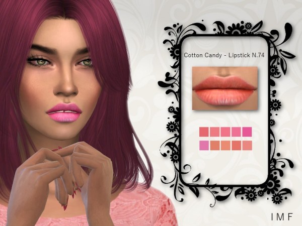  The Sims Resource: Cotton Candy Lipstick N.74 by IzzieMcFire