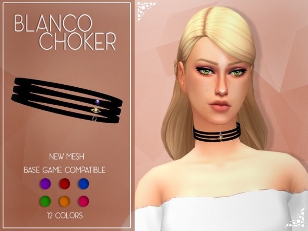  The Sims Resource: Enrique`s4 Blanco Choker by Jruvv