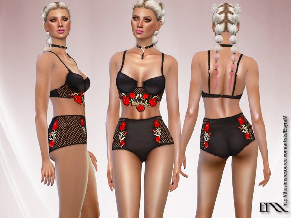  The Sims Resource: Rose Garten Embroidered Sets by EsyraM