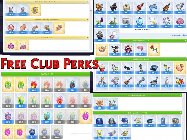  Simsworkshop: Free/Half Priced Club Perks! 2.2 by Simstopics