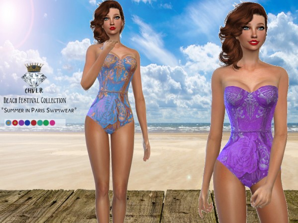  The Sims Resource: Summer in Paris Swimwear by MadameChvlr