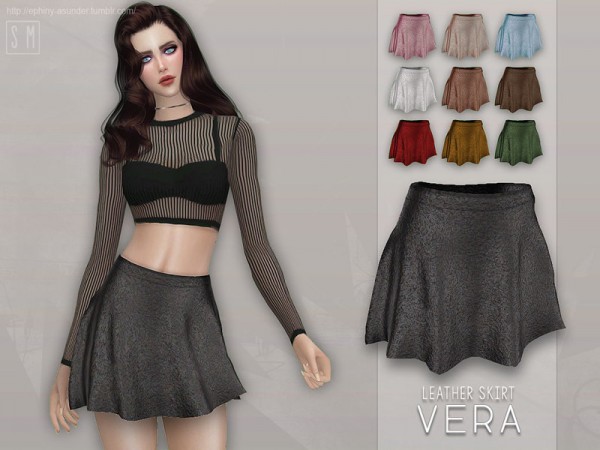  The Sims Resource: Vera   Leather Skirt by Screaming Mustard