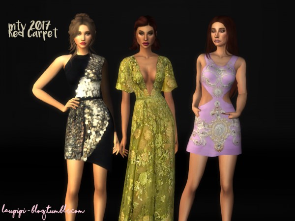  The Sims Resource: MTV 2017 Red Carpet dresses by Laupipi
