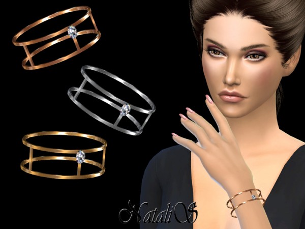  The Sims Resource: Skinny double bracelet with crystal by NataliS