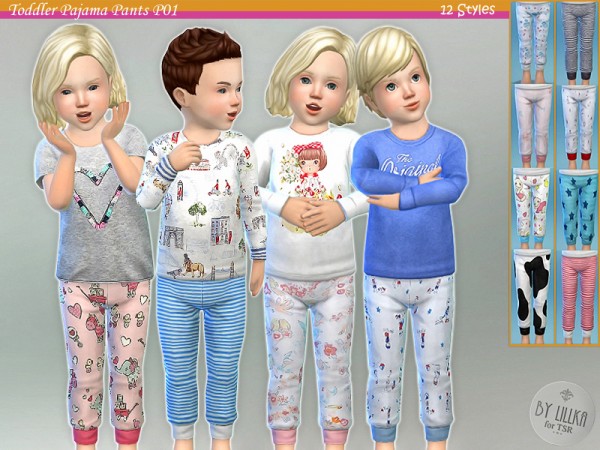  The Sims Resource: Toddler Pajama Pants P01 by lillka