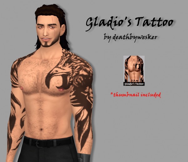  Simsworkshop: Gladios Tattoo 1.0 by deathbywesker