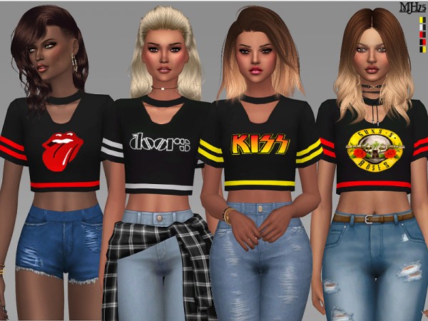  The Sims Resource: Boohoo Band Tees by Margeh 75