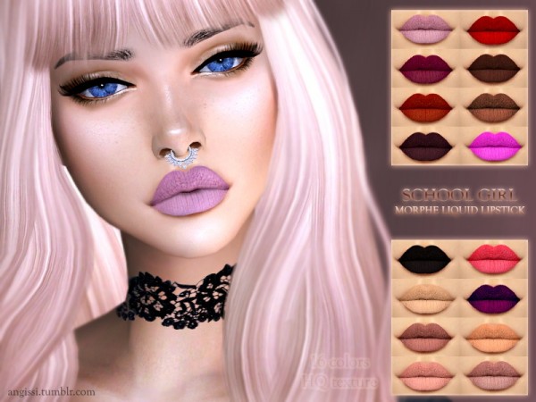  The Sims Resource: School gilrl lipstick by ANGISSI