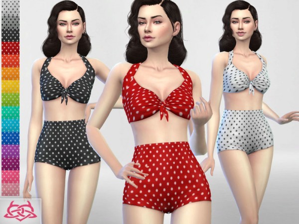  The Sims Resource: Pin up Swimwear 2 recolor by Colores Urbanos